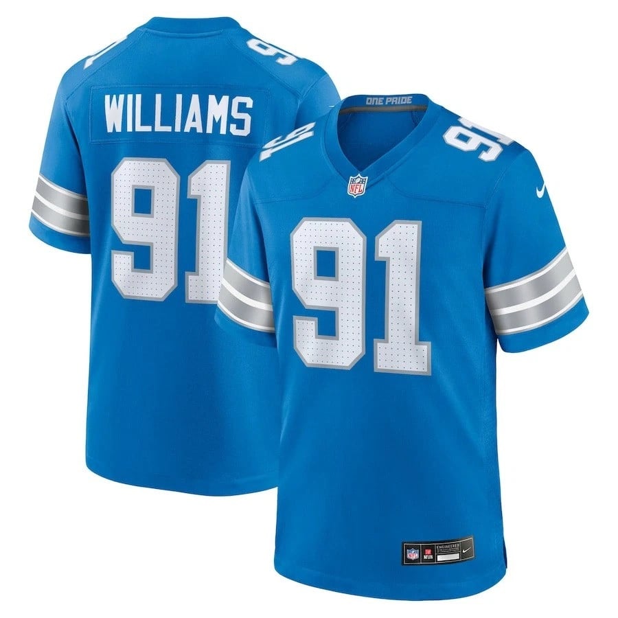 Tyleik Williams Detroit Lions 2025 Player Game Jersey - Blue