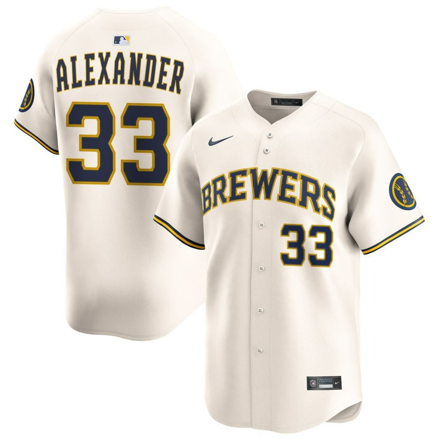 Tyler Alexander Milwaukee Brewers 2025 Home Limited Jersey - Cream