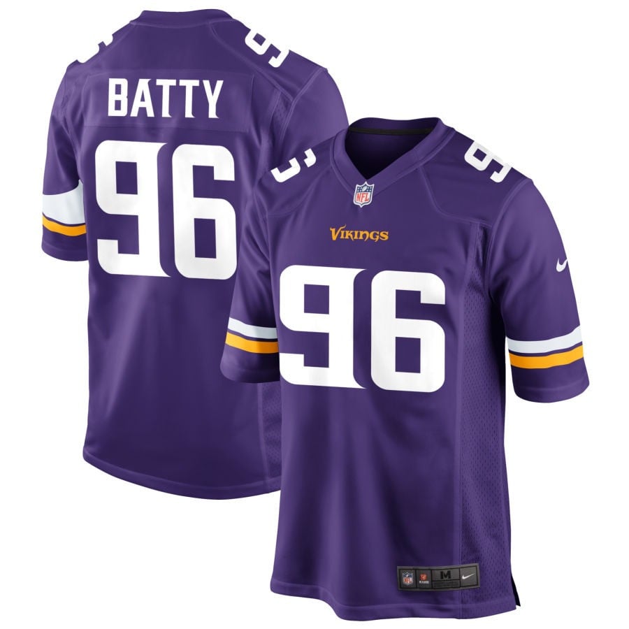 Tyler Batty Minnesota Vikings 2025 Game Jersey - Purple