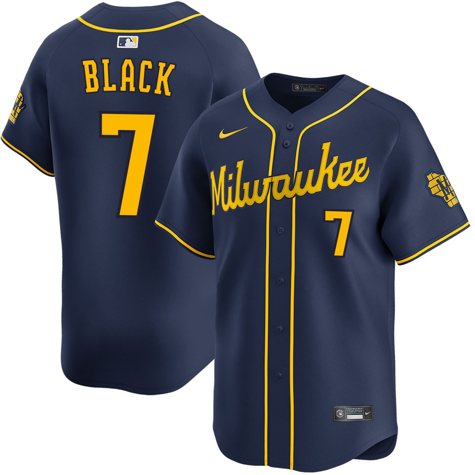 Tyler Black Milwaukee Brewers 2025 Alternate Limited Jersey - Navy