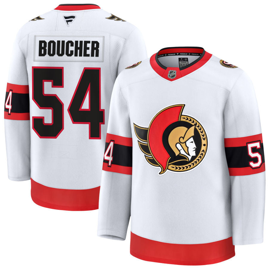 Tyler Boucher Ottawa Senators 2025 Away Jersey - White 1 Tyler Boucher Ottawa Senators 2025 Away Jersey - White