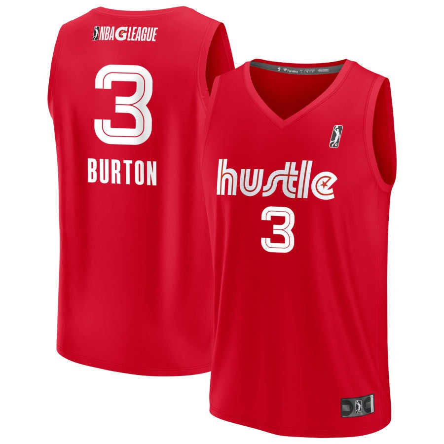 Tyler Burton Memphis Hustle 2025 Swingman Jersey - Red 1 Tyler Burton Memphis Hustle 2025 Swingman Jersey - Red