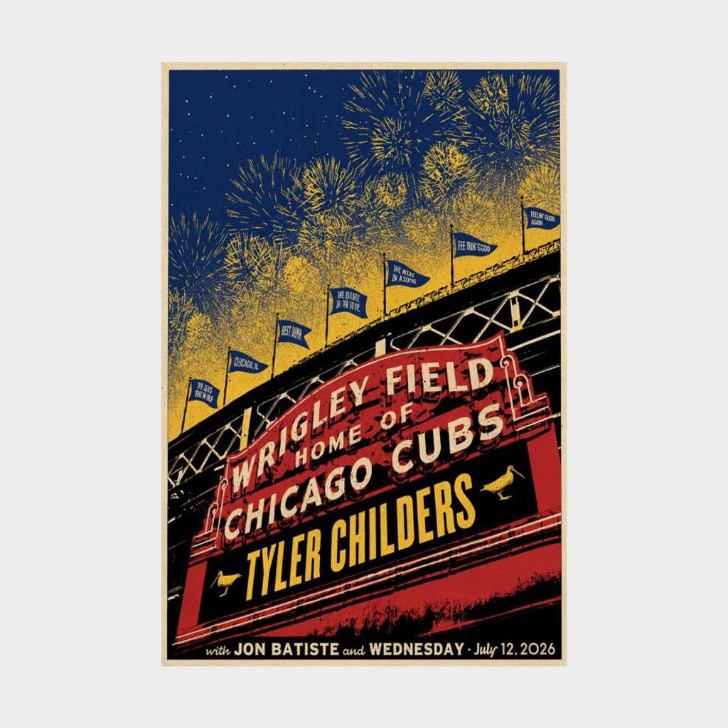 Tyler Childers Chicago Merch 2026 Tyler Childers Wrigley Field In Chicago Illinois Poster Decor