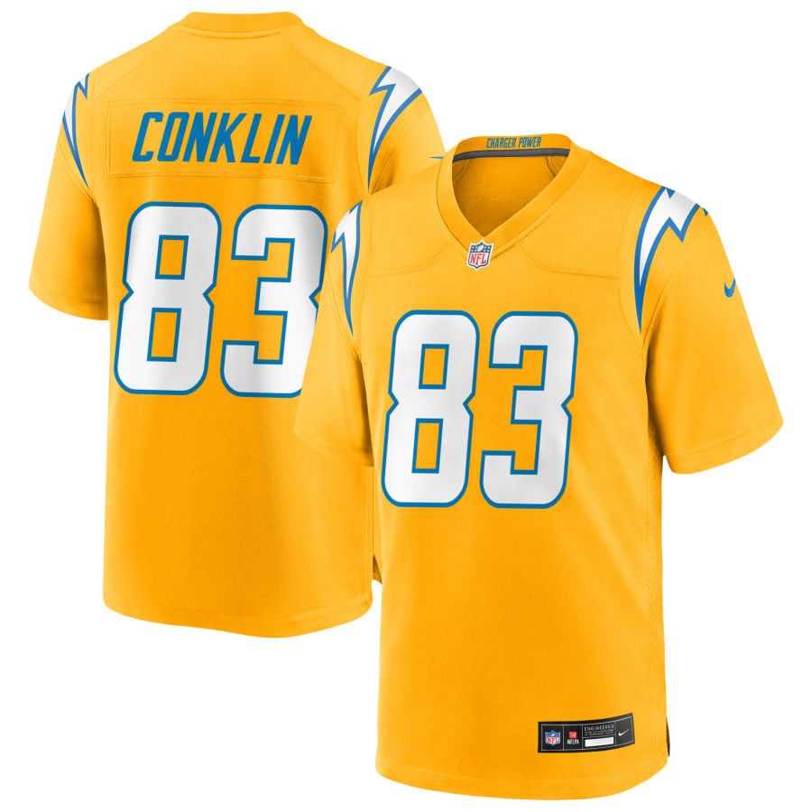 Tyler Conklin Los Angeles Chargers 2025 Alternate Charger Power Game Jersey - Gold