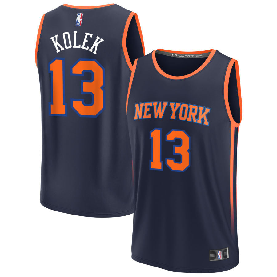 Tyler Kolek New York Knicks 2025 Fast Break Statement Edition Jersey - Navy