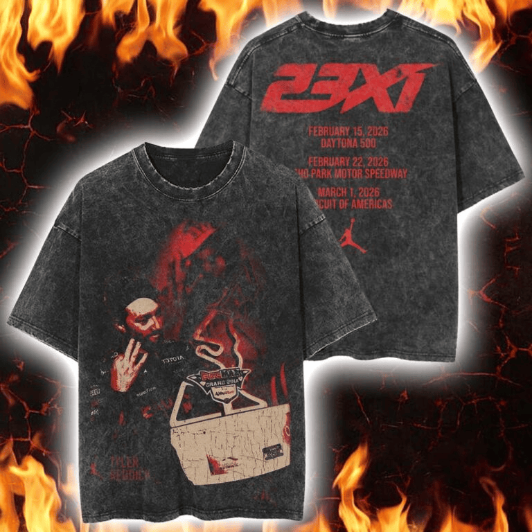 Tyler Reddick Straight Talk Wireless 500 Jordan Brand 23XI Racing Promo Vintage Washed T-Shirt Fan Gifts