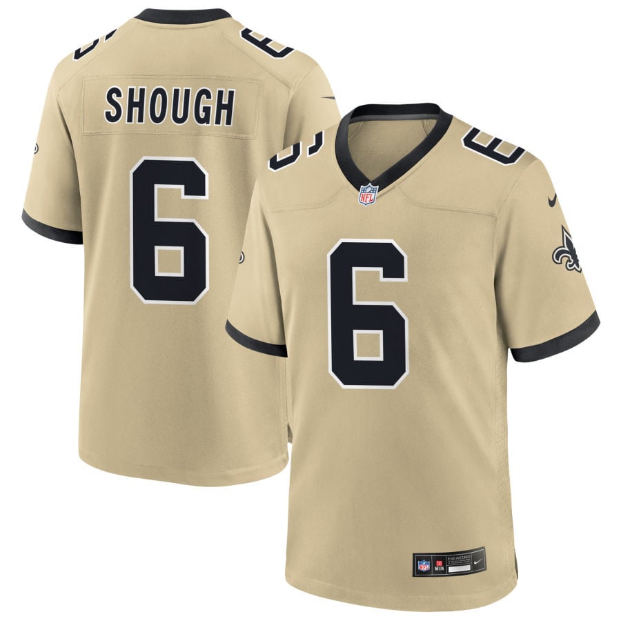 Tyler Shough New Orleans Saints 2025 Gameday Golds Alternate Game Jersey - Gold