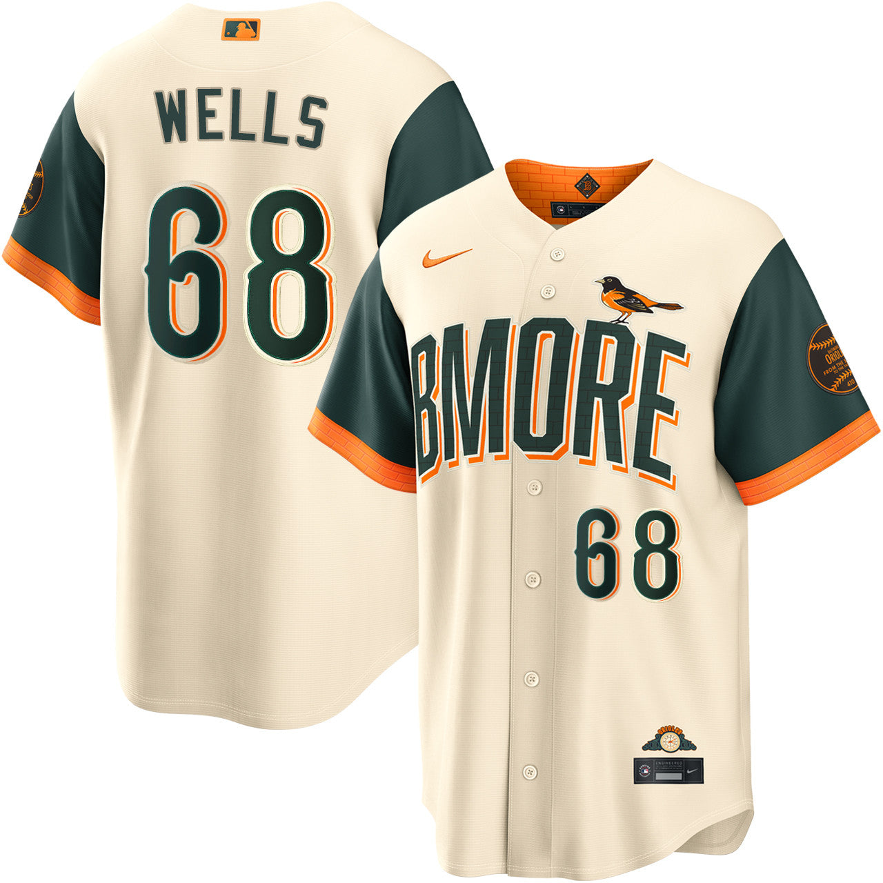 Tyler Wells Baltimore Orioles 2026 City Connect Jersey - Cream