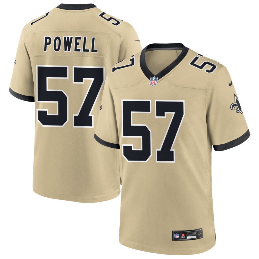 Tyreem Powell New Orleans Saints 2025 Gameday Golds Alternate Game Jersey - Gold