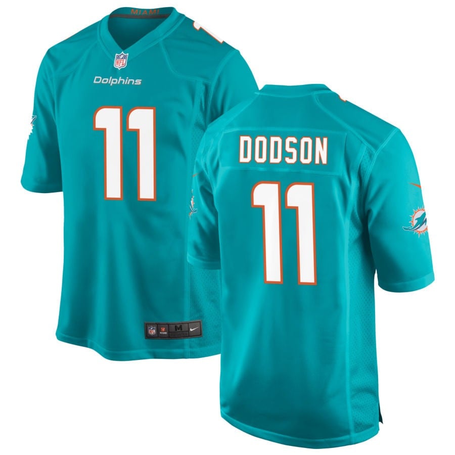 Tyrel Dodson Miami Dolphins 2025 Game Jersey - Aqua