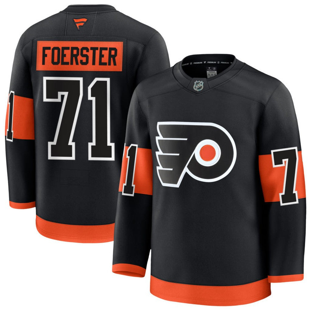 Tyson Foerster Philadelphia Flyers 2025 Alternate Premium Jersey - Black 1 Tyson Foerster Philadelphia Flyers 2025 Alternate Premium Jersey - Black