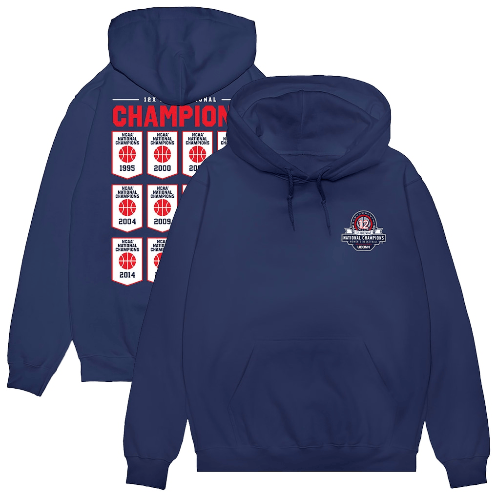 UConn Huskies 12-Time Women's Basketball Champions Hoodie Huskies Merch Gifts For BFF
