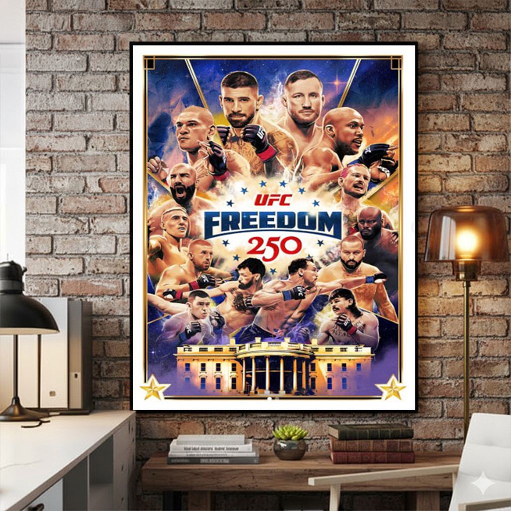UFC Freedom 250 Artist Series Poster UFC Freedom 250 Merch Gifts For Mixed Martial Arts Fans