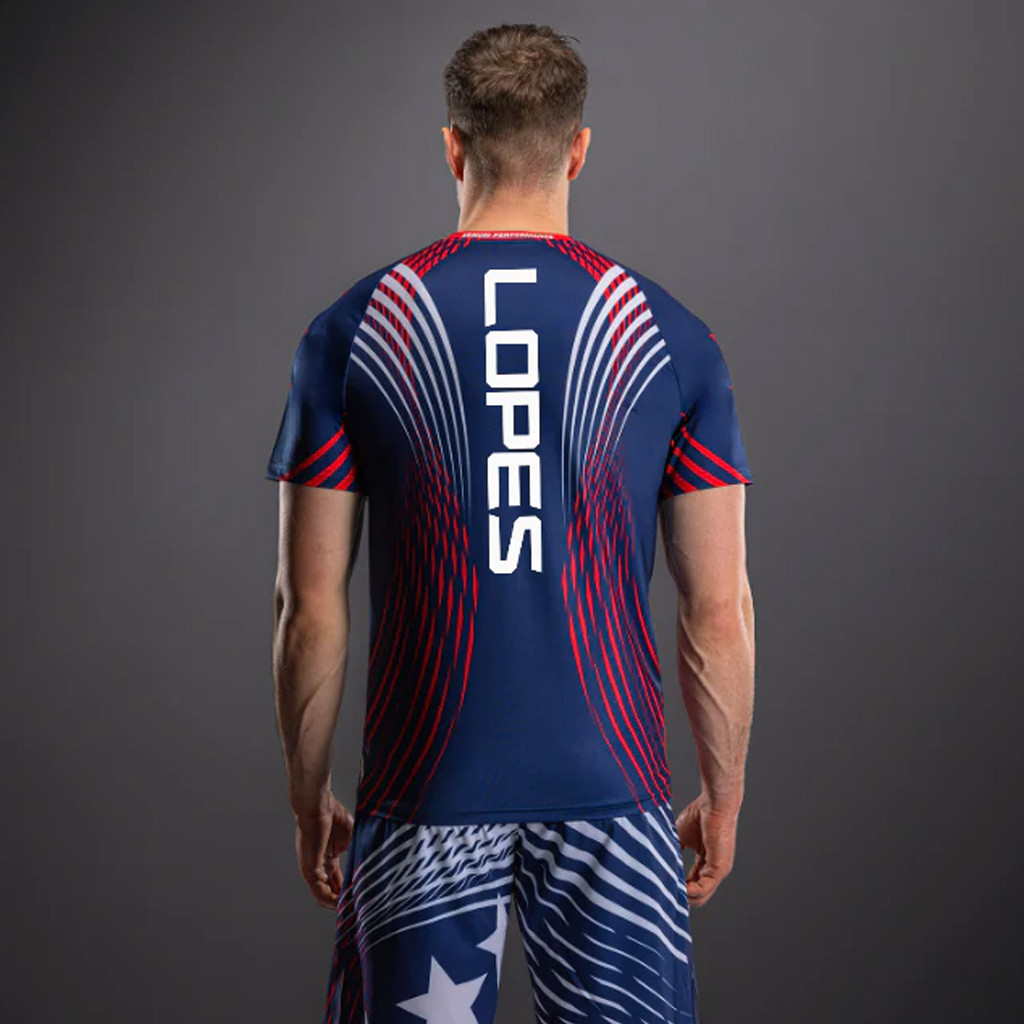UFC Freedom 250 Jersey Venum Merch 2026 Lopes Fight Night Walkout Jersey Blue Gifts For Husband - Image 2