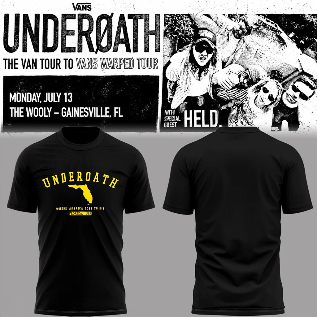 Underoath Merch 2026 The Van Tour To Vans Warped Tour At Florida Shirt Rock Fan Gear