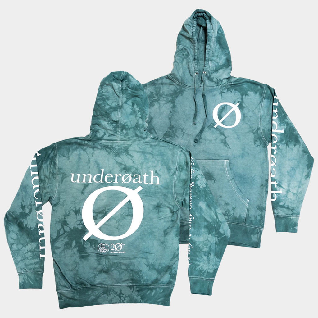 Underoath Merch 2026 TOCS Teal Tie Dye Hoodie Underoath Hoodie Rock Fan Gifts For Son