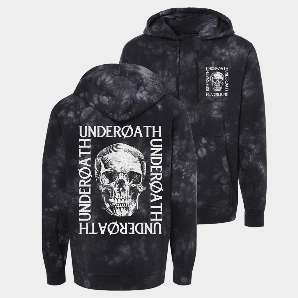 Underoath Merch Skull Tie Dye Hoodie Underoath Hoodie Gifts For Rock Band Fans