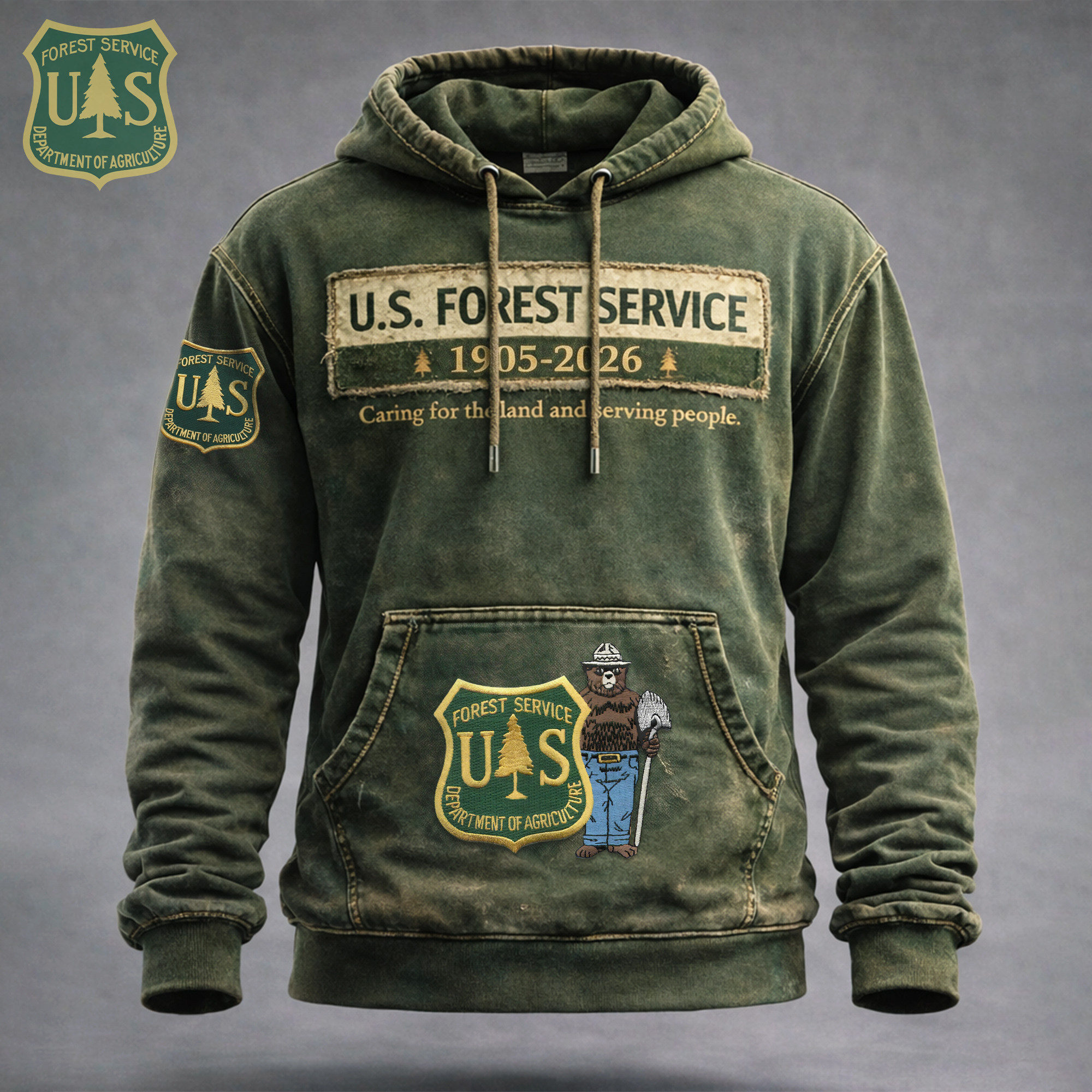 US Forest Service Caring For The Land And Serving People Hoodie 2026 US Forest Service Merch
