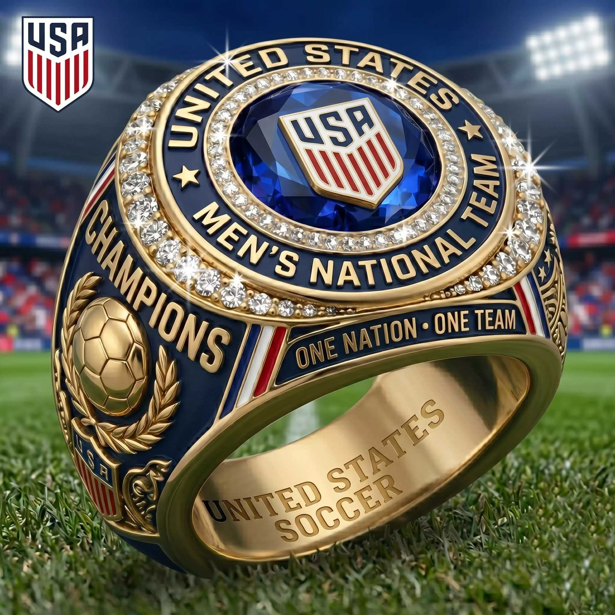 US Men's National Team Ring One Nation One Team Ring US Soccer Merch Gifts For Fans