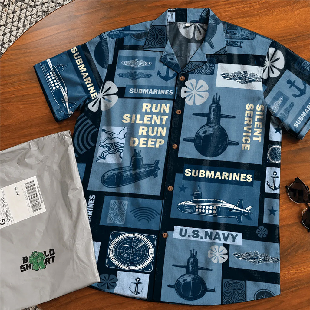 US Navy Submarines Run Silent Run Deep Hawaiian Shirt US Navy Merch Gift For Navy Fans