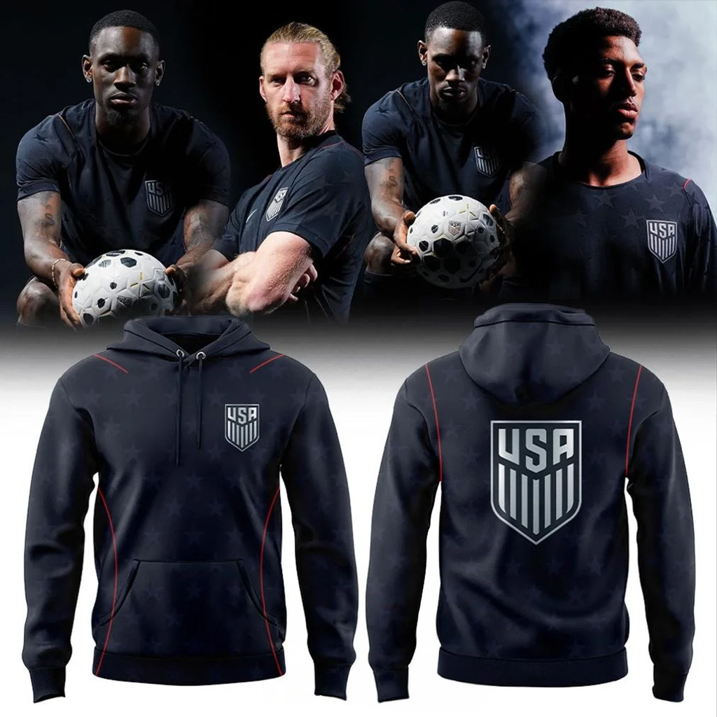 US Soccer 2026 Stripes Match Black Hoodie USMNT World Cup Merch Best Gift For Soccer Fans