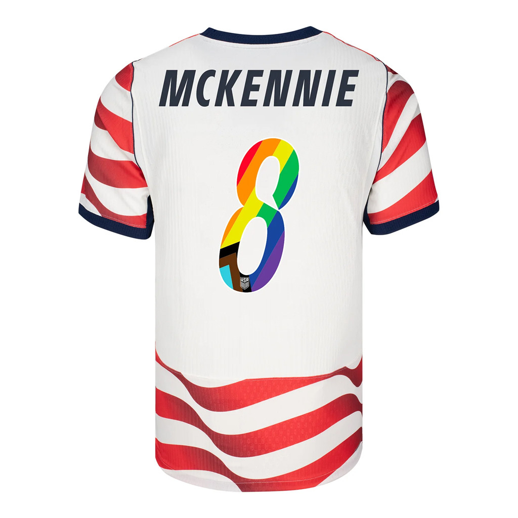 US Soccer Merch USMNT 2026 Weston McKennie #8 Pride Home Jersey Stripes Jersey LGBTQ Gifts
