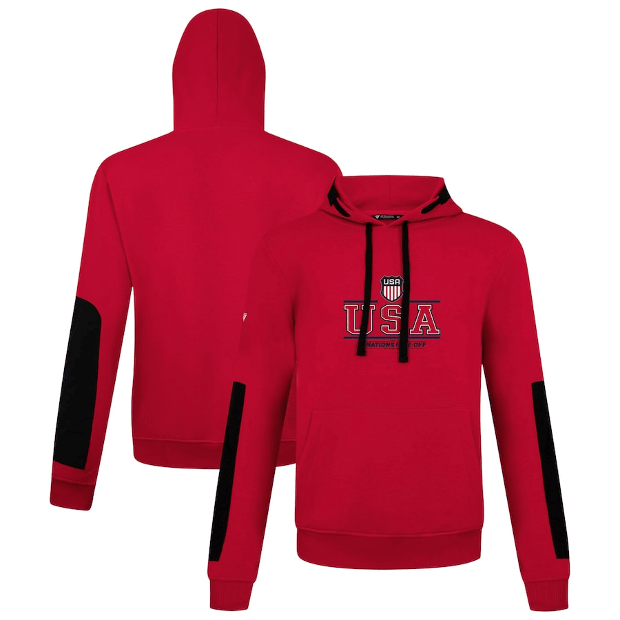 USA 2025 4 Nations Face-Off Bombay Pullover Red Hoodie