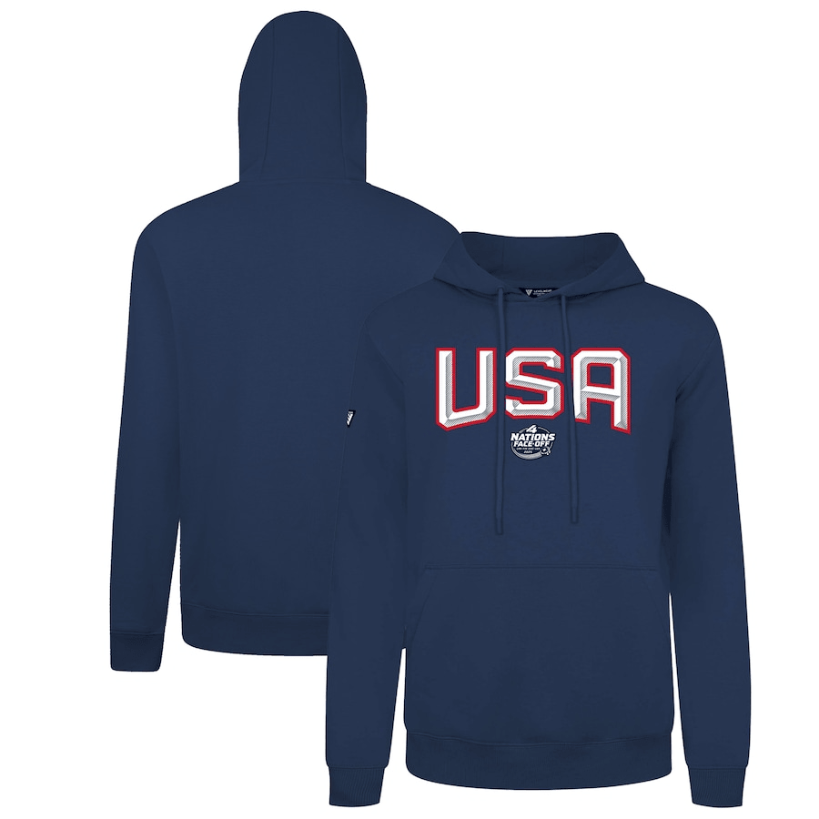USA 2025 4 Nations Face-Off Podium Pullover Navy Hoodie