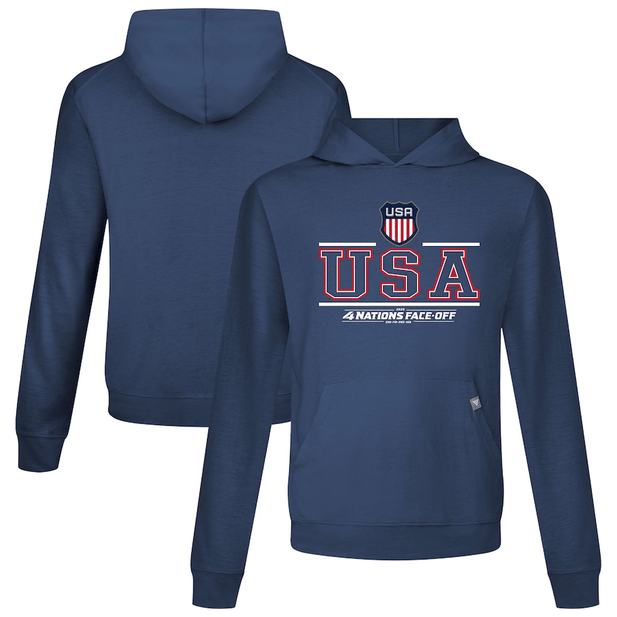 USA 2025 4 Nations Face-Off Relay Pullover Navy Hoodie