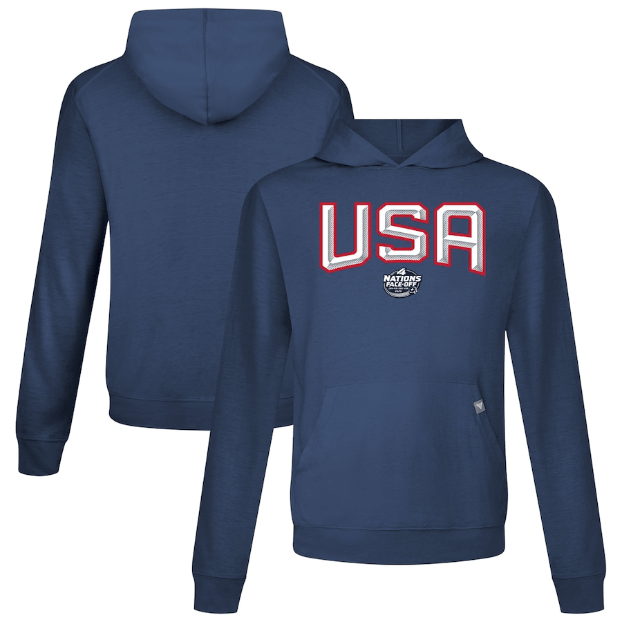 USA 2025 4 Nations Face-Off Relay Pullover White Hoodie