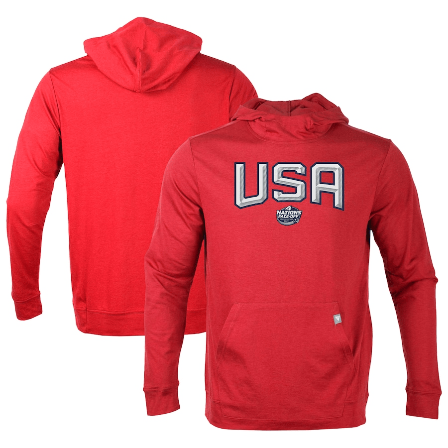 USA 2025 4 Nations Face-Off Thrive Tri-Blend Pullover Red Hoodie