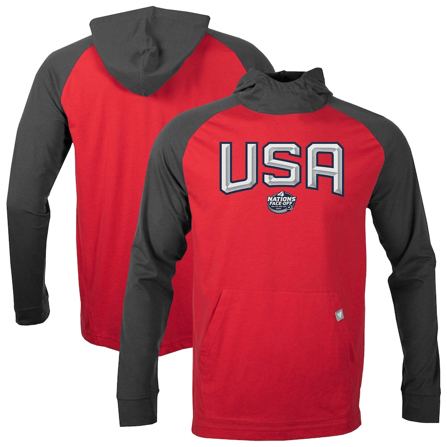 USA 2025 4 Nations Face-Off Uproar Pullover Red Hoodie
