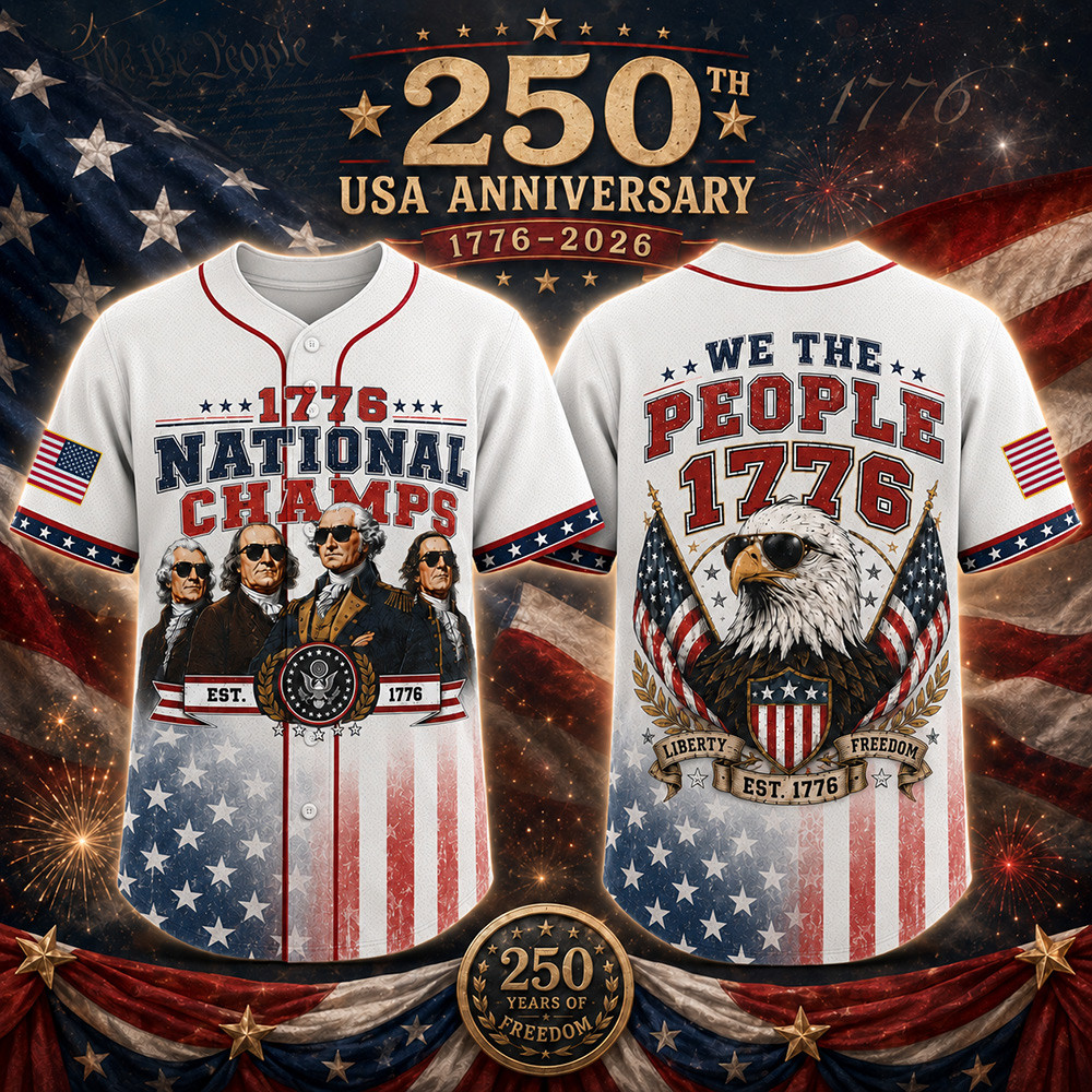 USA 250th Anniversary Jersey 1776 National Champs We The People Merch Patriotic Gifts Ideas
