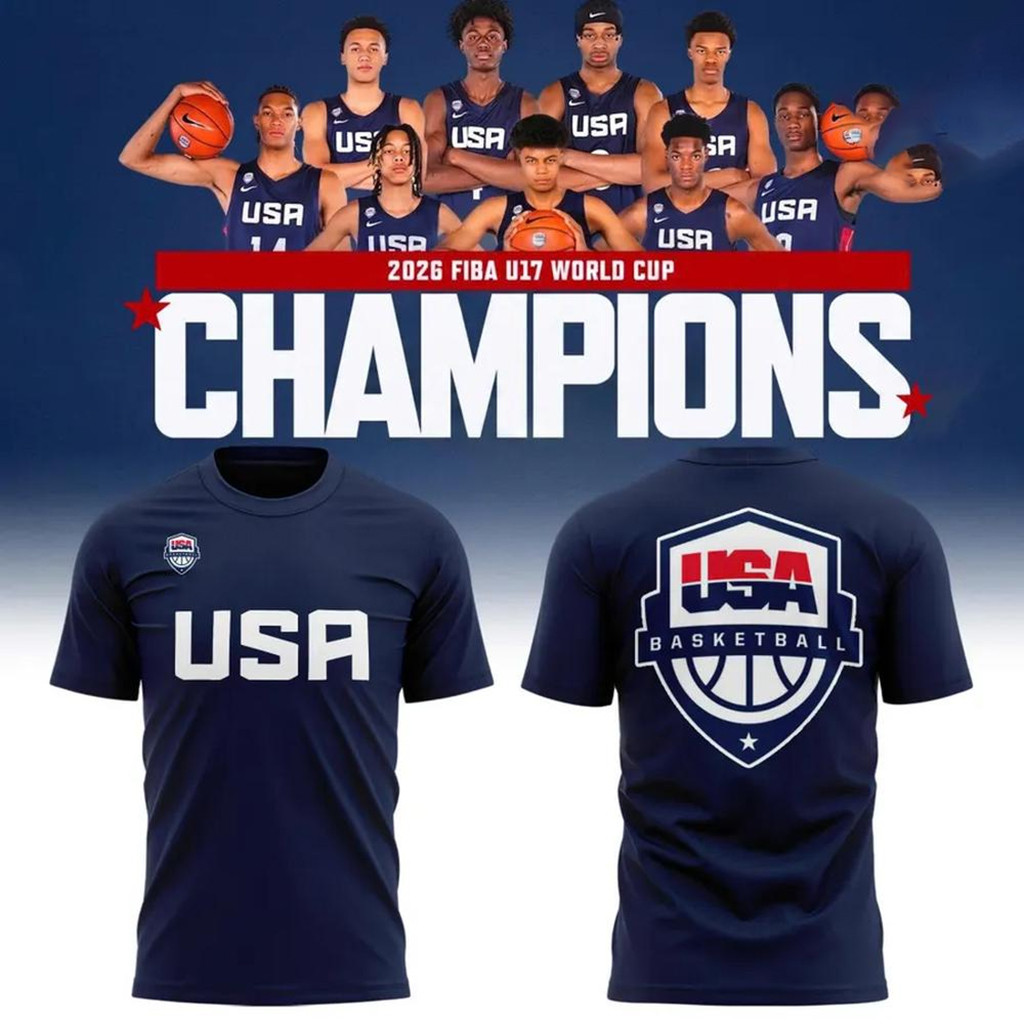 USA Basketball FIBA U17 World Cup 2026 Champions T-Shirt USA Basketball Team Merch Fan Gear