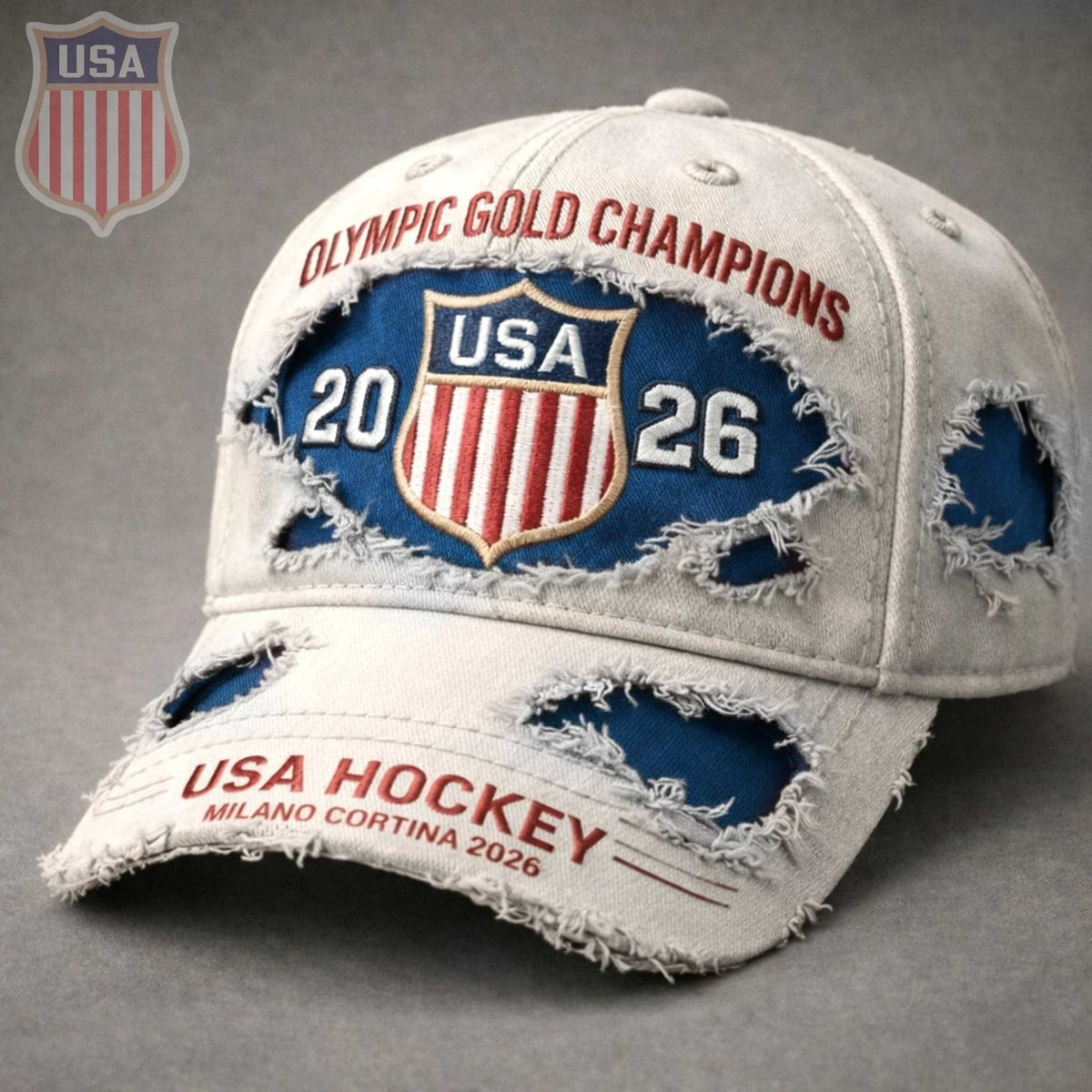 USA Hockey Gold Medal Merch Team USA Hockey 2026 Milano Cortina Hat Winter Olympics Cap