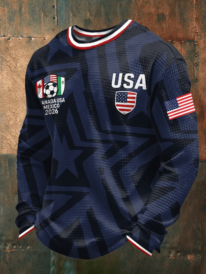 USA Soccer FIFA 2026 World Cup Waffle Long Sleeve Shirt Game Day Gifts For Soccer Supporters