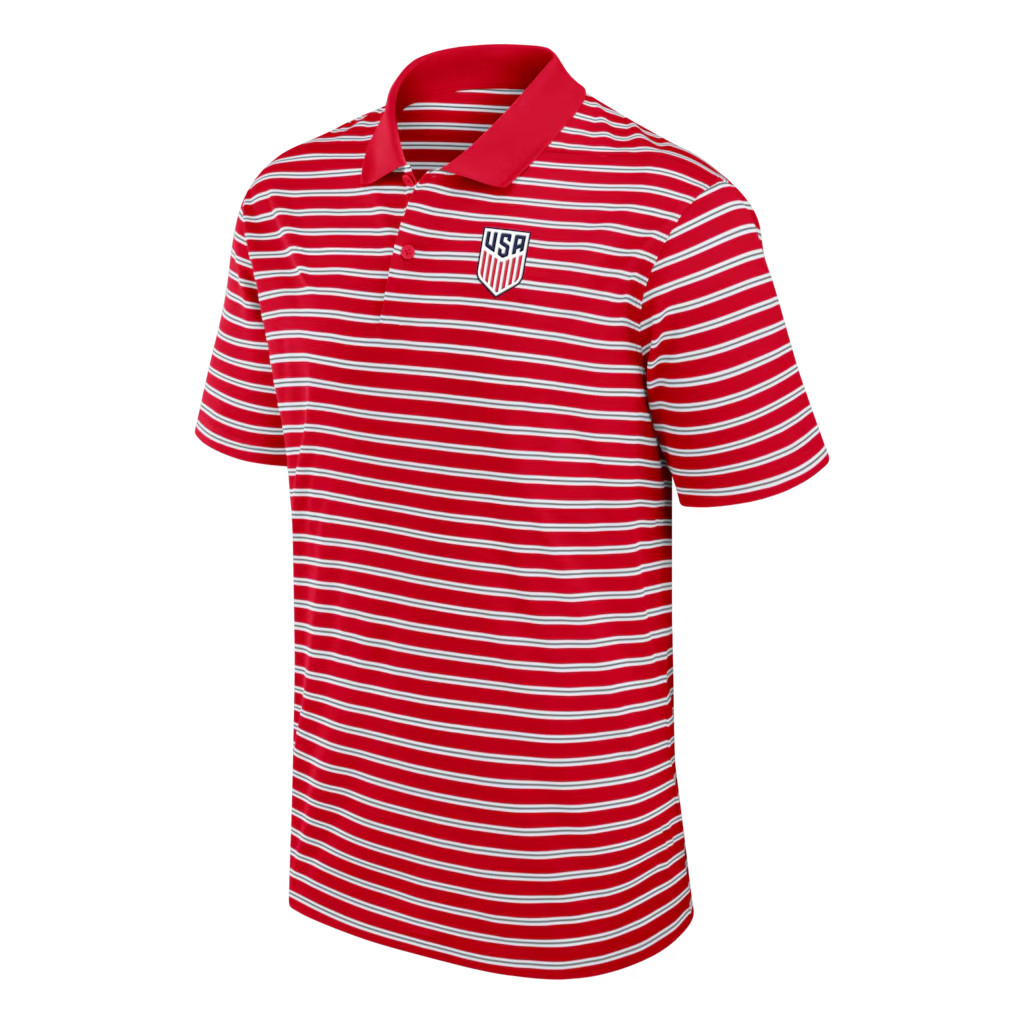 USA Soccer Merch 2026 USMNT Victory Stripe Polo Shirt Red World Cup Outfits Gifts For Fans
