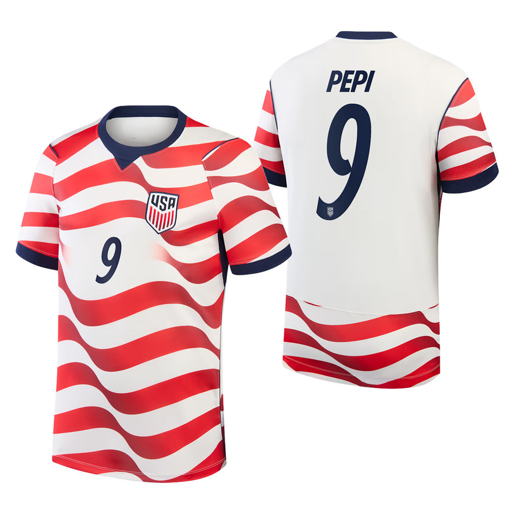 USMNT World Cup 2026 Merch #9 Ricardo Pepi USMNT 2026 Stadium Home Jersey Soccer Lover Gifts