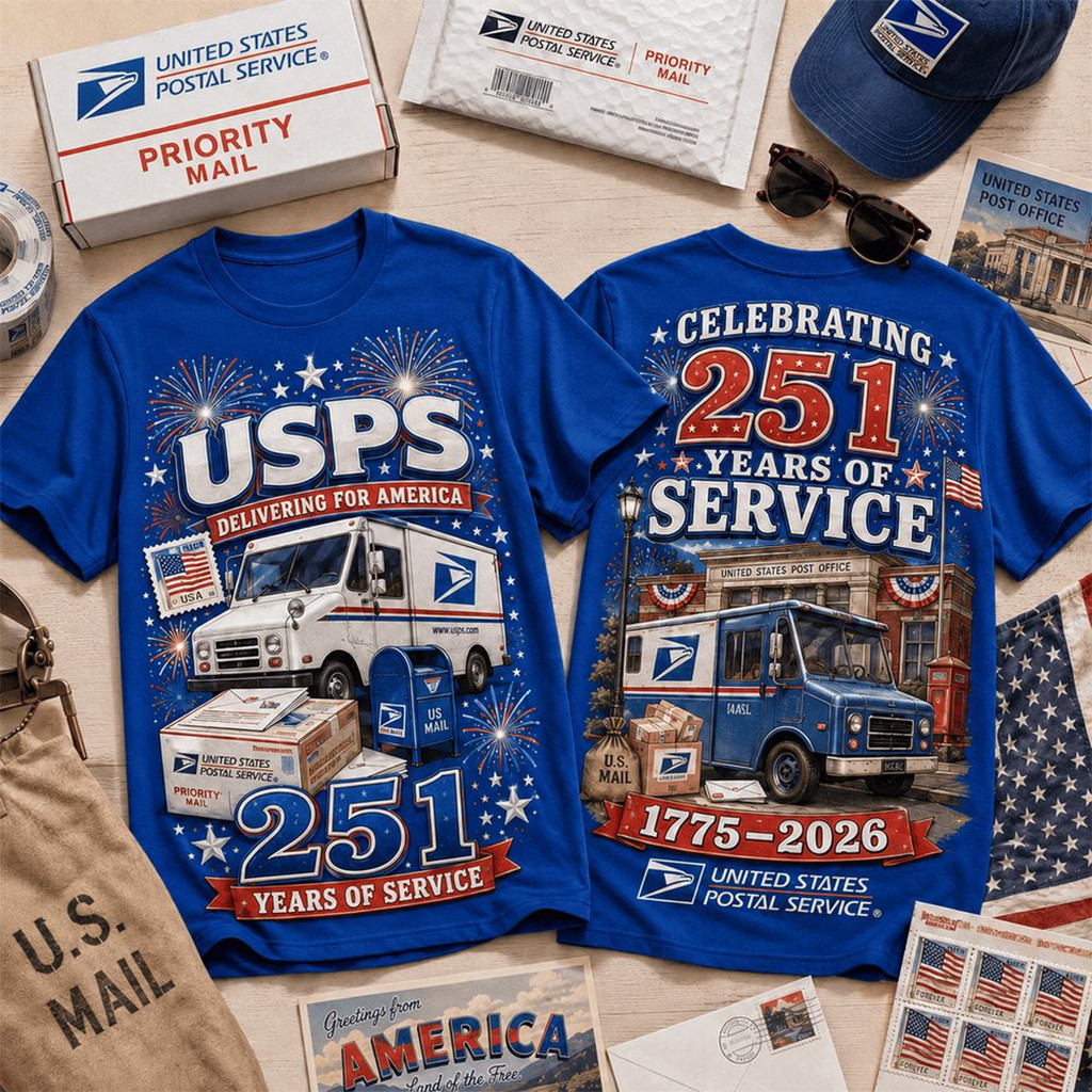 USPS 251 Years Of Service Patriotic Fireworks Shirt USPS Merch Present For Brothers