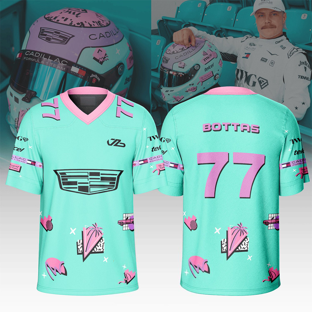 Valtteri Bottas Miami GP 2026 Football Jersey Valtteri Bottas Merch Best Gifts For Racing Fans