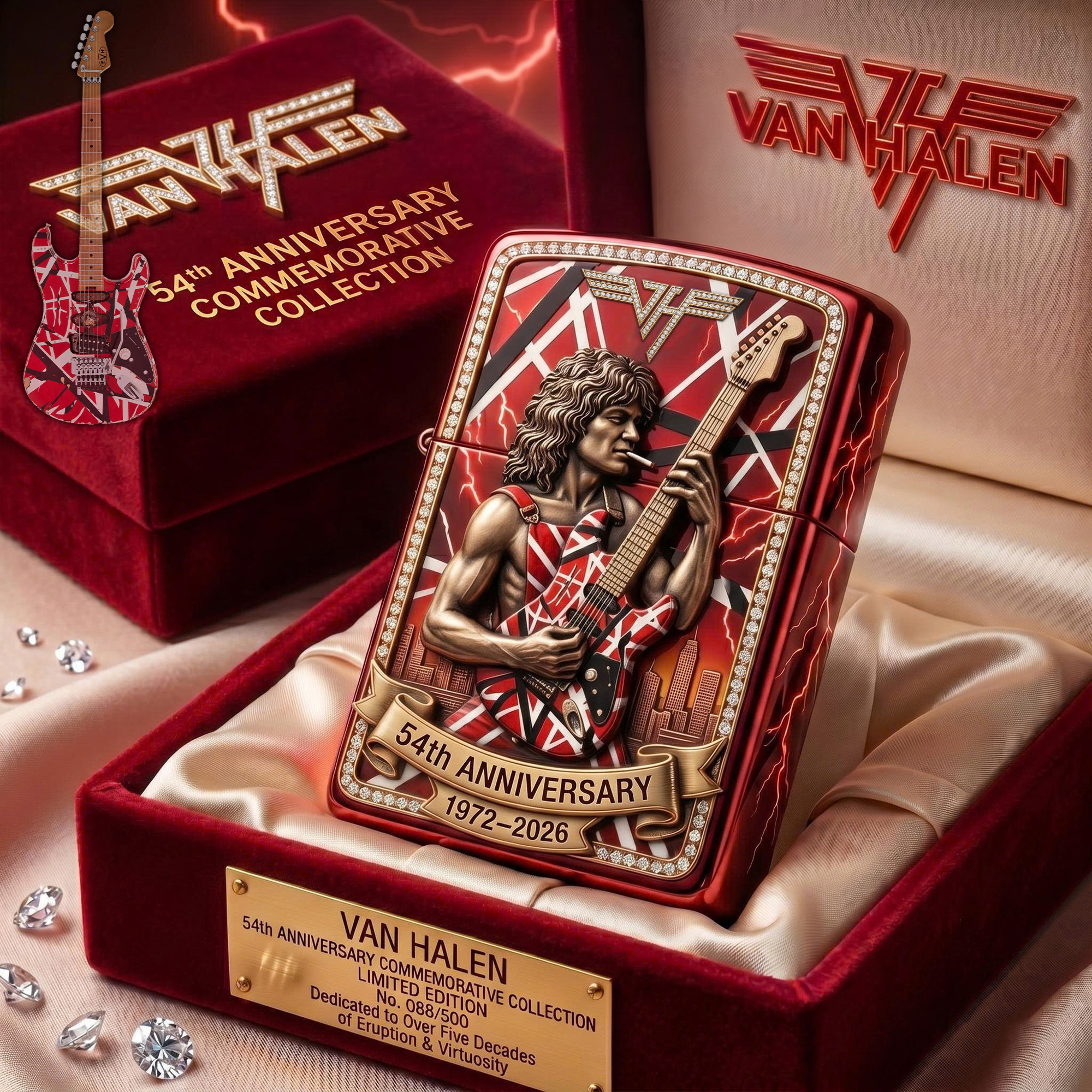 Van Halen 54th Anniversary 2026 Zippo Lighter Case Van Halen Merch Gifts For Rock Band Fans