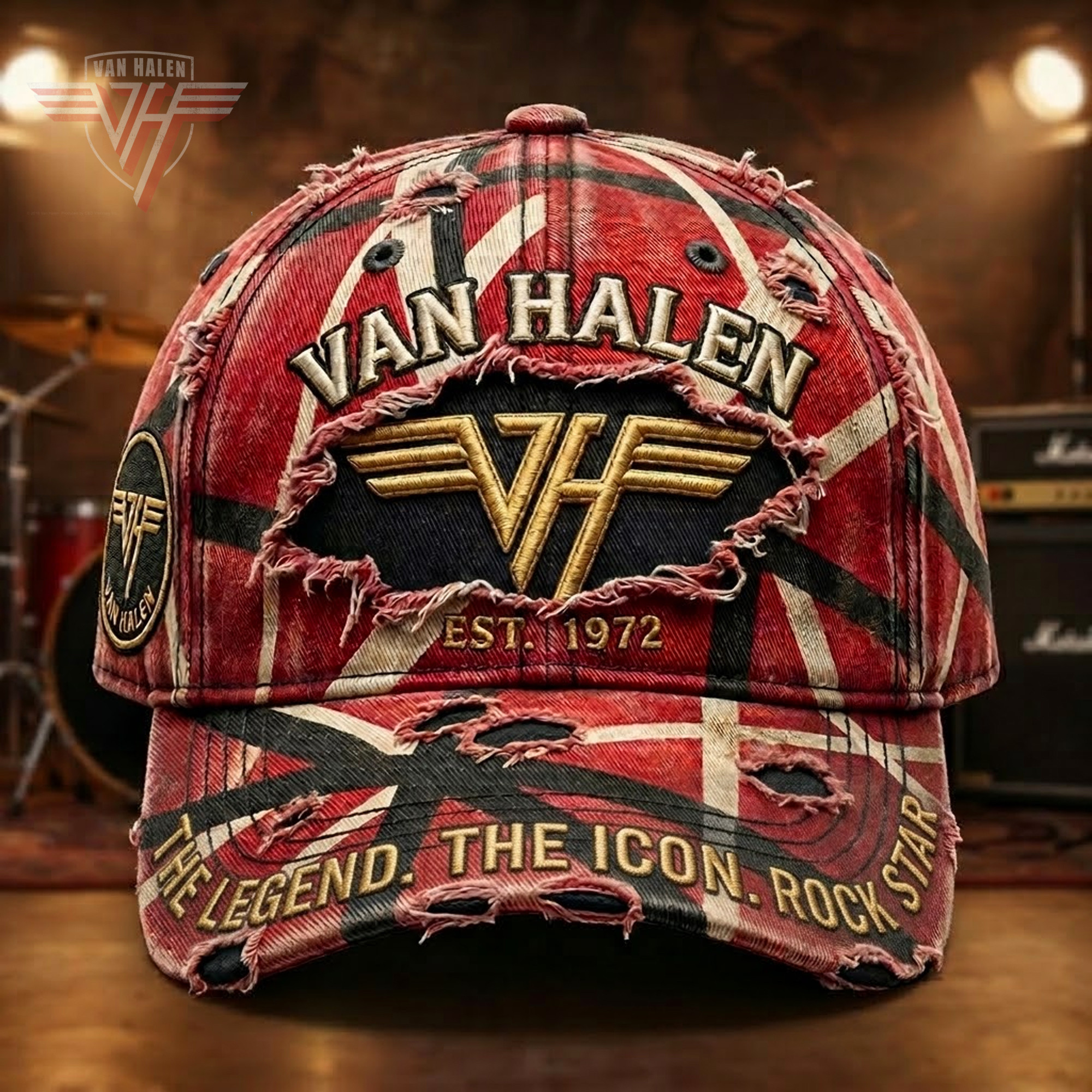 Van Halen The Legend The Icon Rock Star Hat Van Halen Merch Gifts For Music Fans