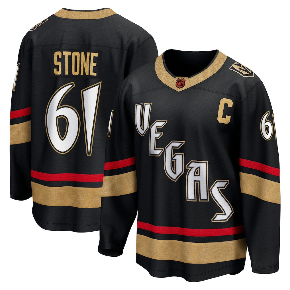 Vegas Golden Knights Merch #61 Mark Stone Black Edition Hockey Jersey Game Day Gifts For Fans