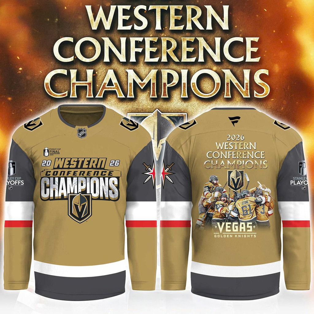 Vegas Golden Knights Western Conference Champions 2026 Hockey Jersey Vegas Golden Knights Merch