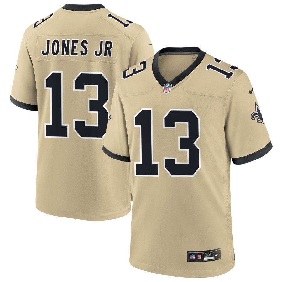 Velus Jones Jr New Orleans Saints 2025 Gameday Golds Alternate Game Jersey - Gold