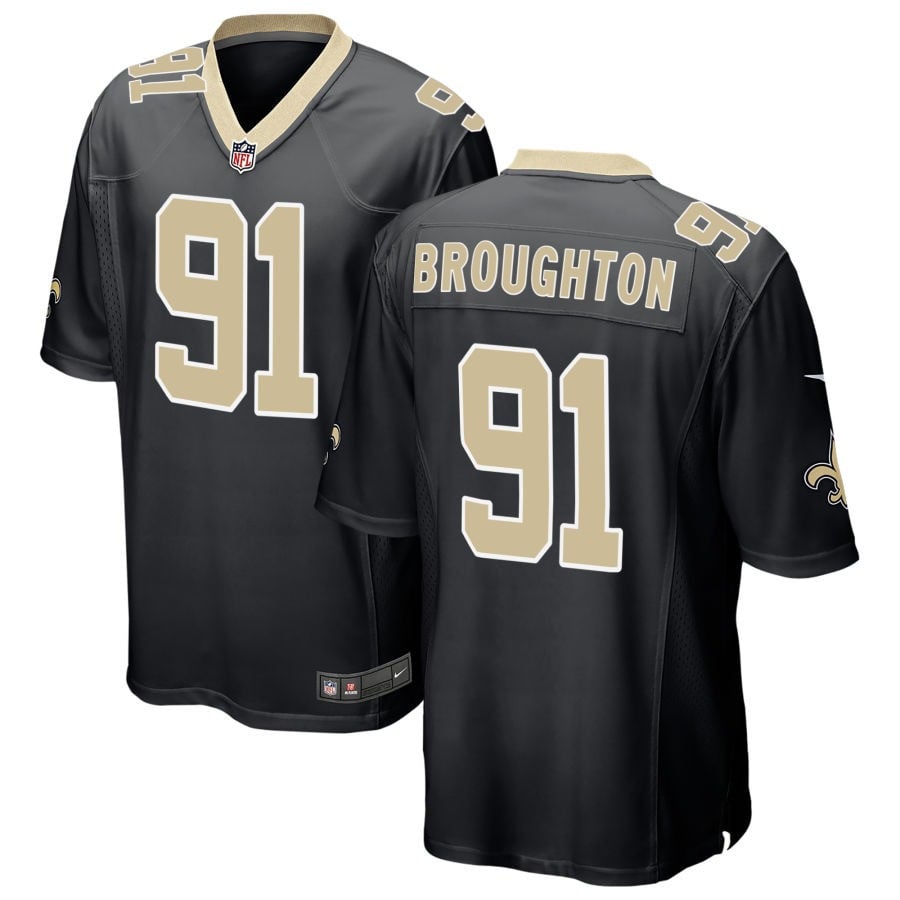 Vernon Broughton New Orleans Saints 2025 Game Jersey - Black