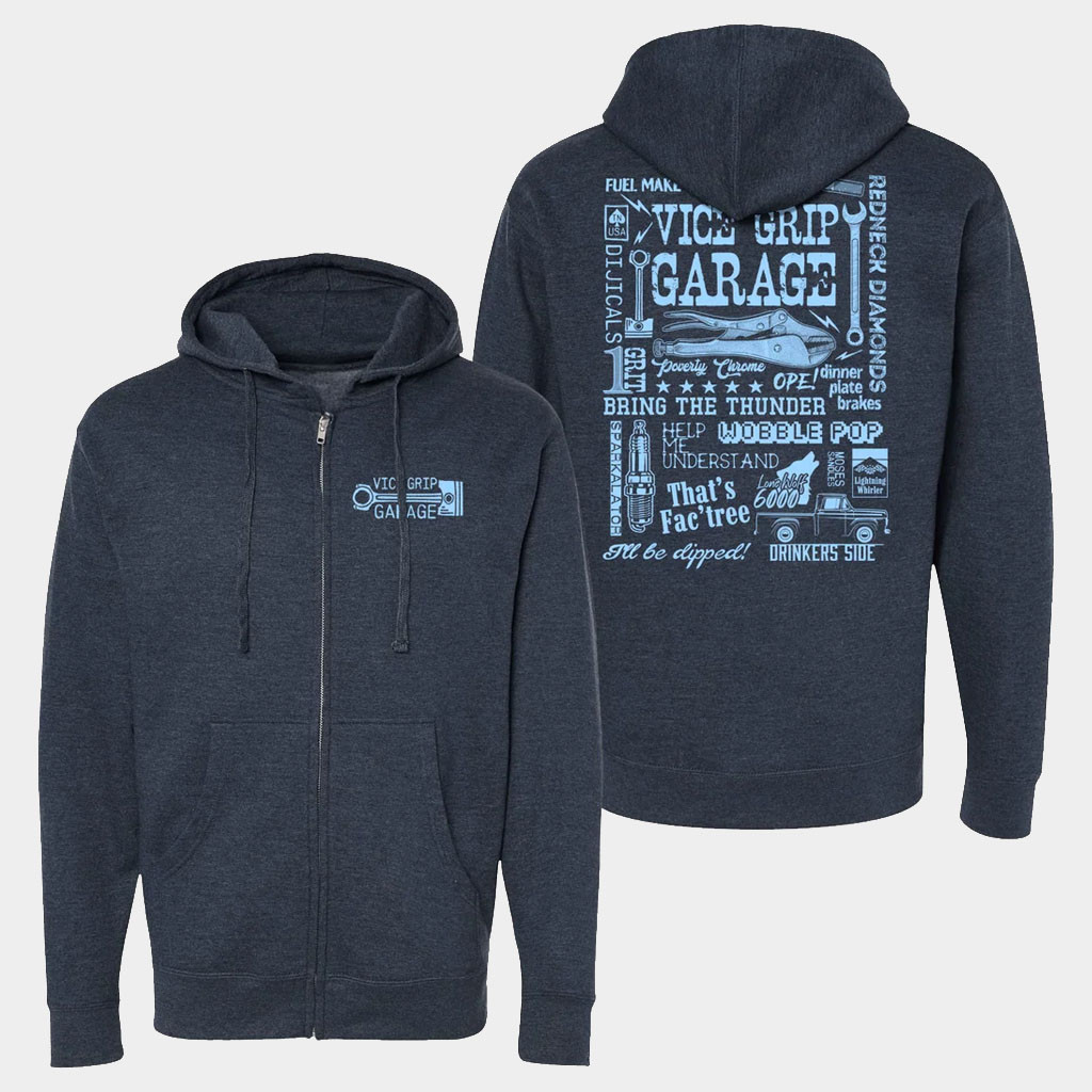 Vice Grip Garage Merch VGG Derekisms Zip Up Hoodie Birthday Presents For Boyfriend