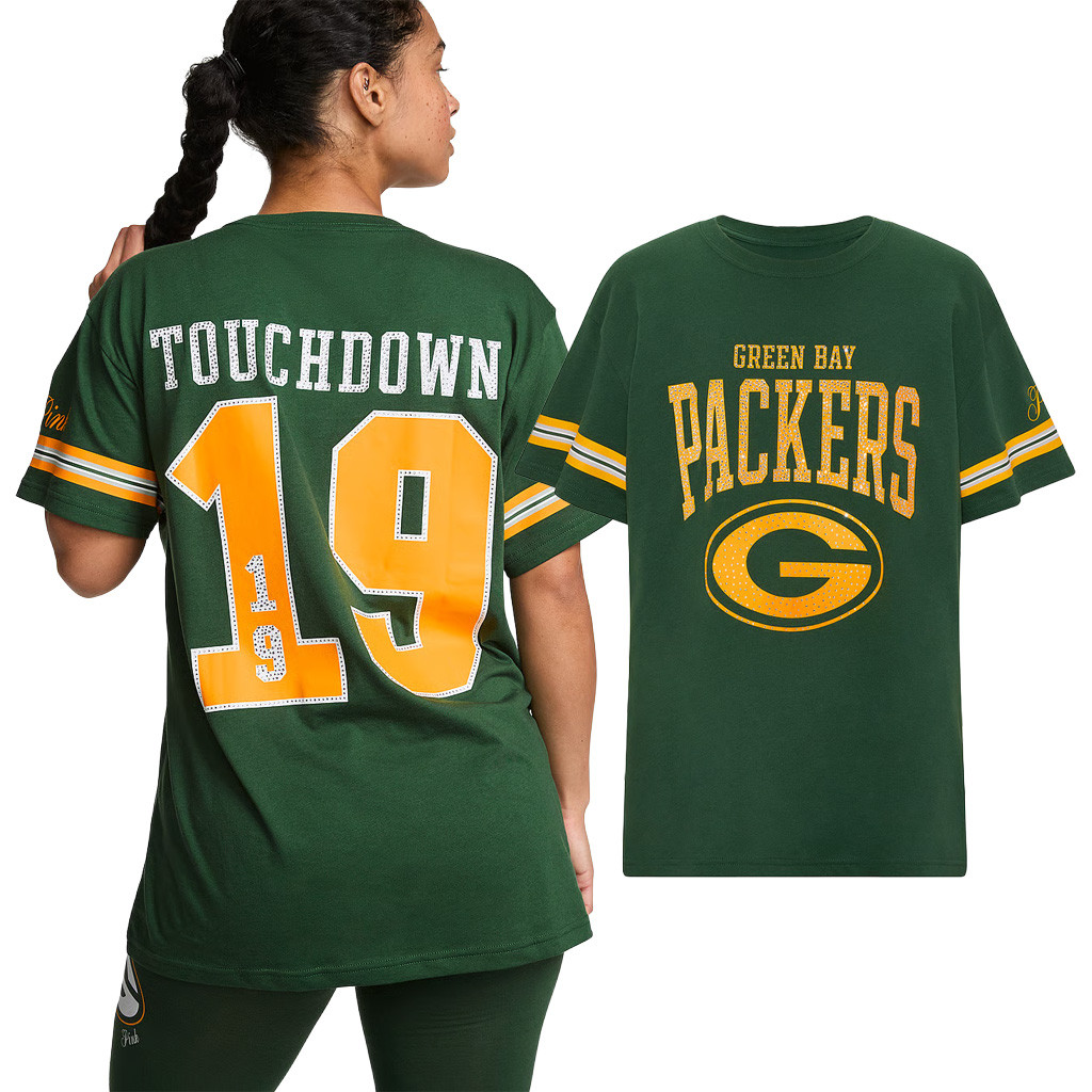 Victoria Secret NFL Merch 2026 Green Bay Packers Campus Shirt Green Packers Merch Gifts For Fan