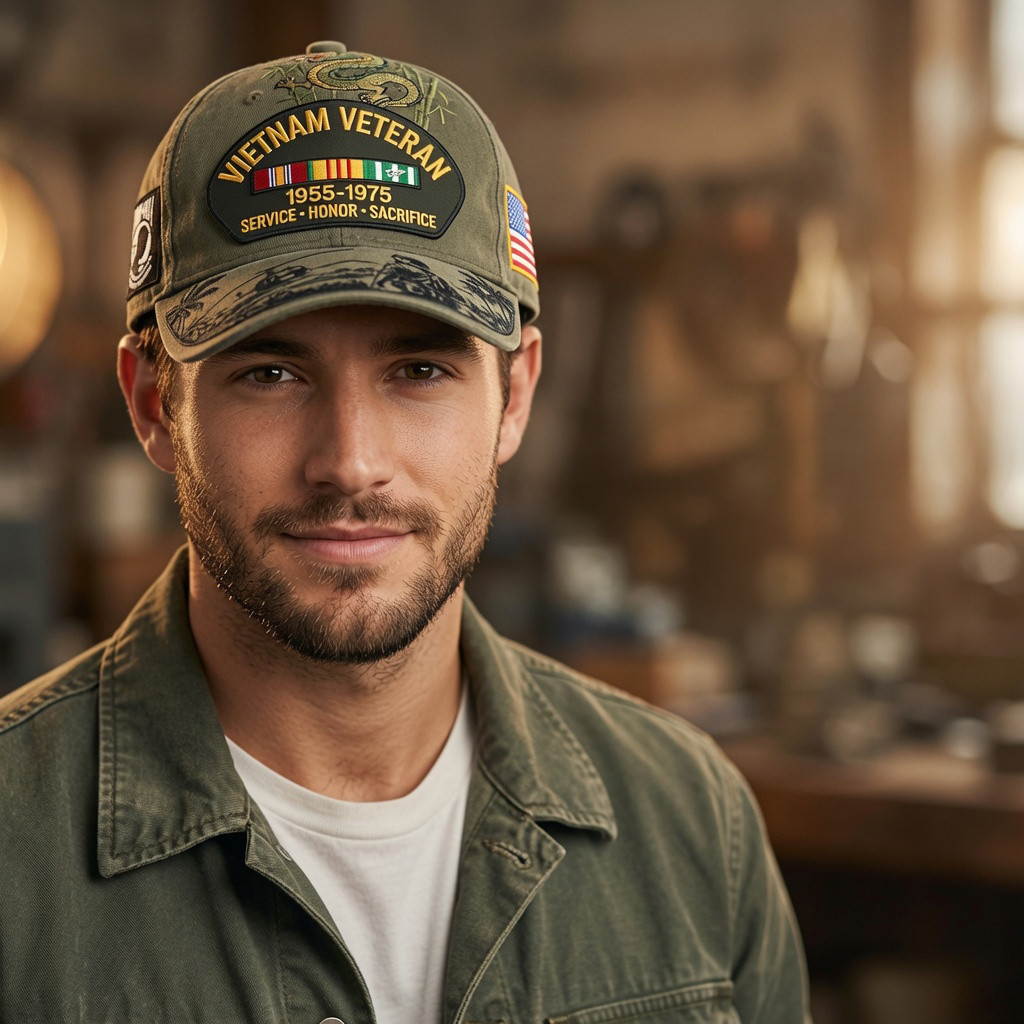 Vietnam Veteran 1955 1975 Service Horror Tribute Hat Embroidered Vietnam Veteran Gifts