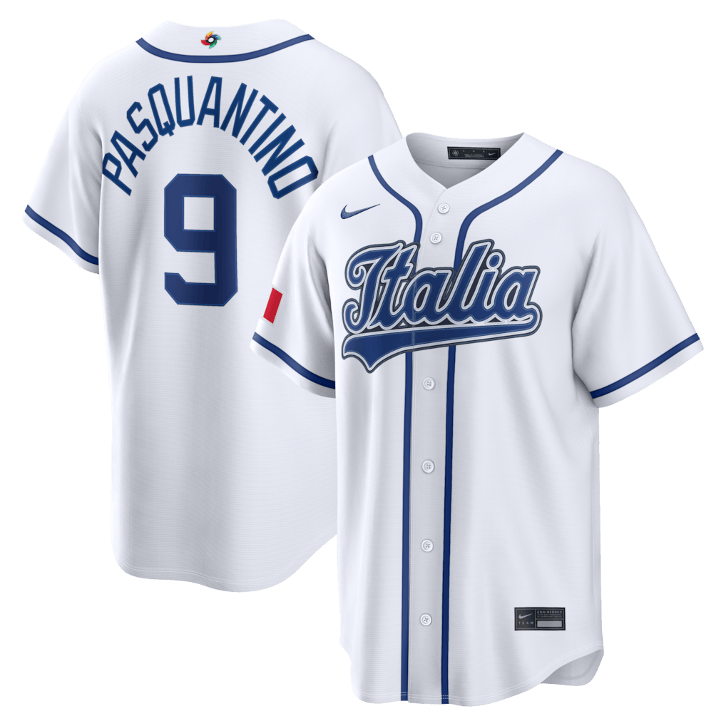 Vinnie Pasquantino #9 Italy 2026 WBC Home Stadium Jersey Team Italy World Baseball Classic Merch